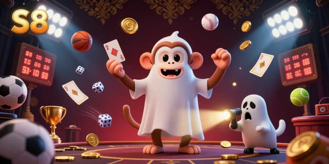 S8's ghost-hunting adventure in a haunted casino, featuring lively characters and sports elements.