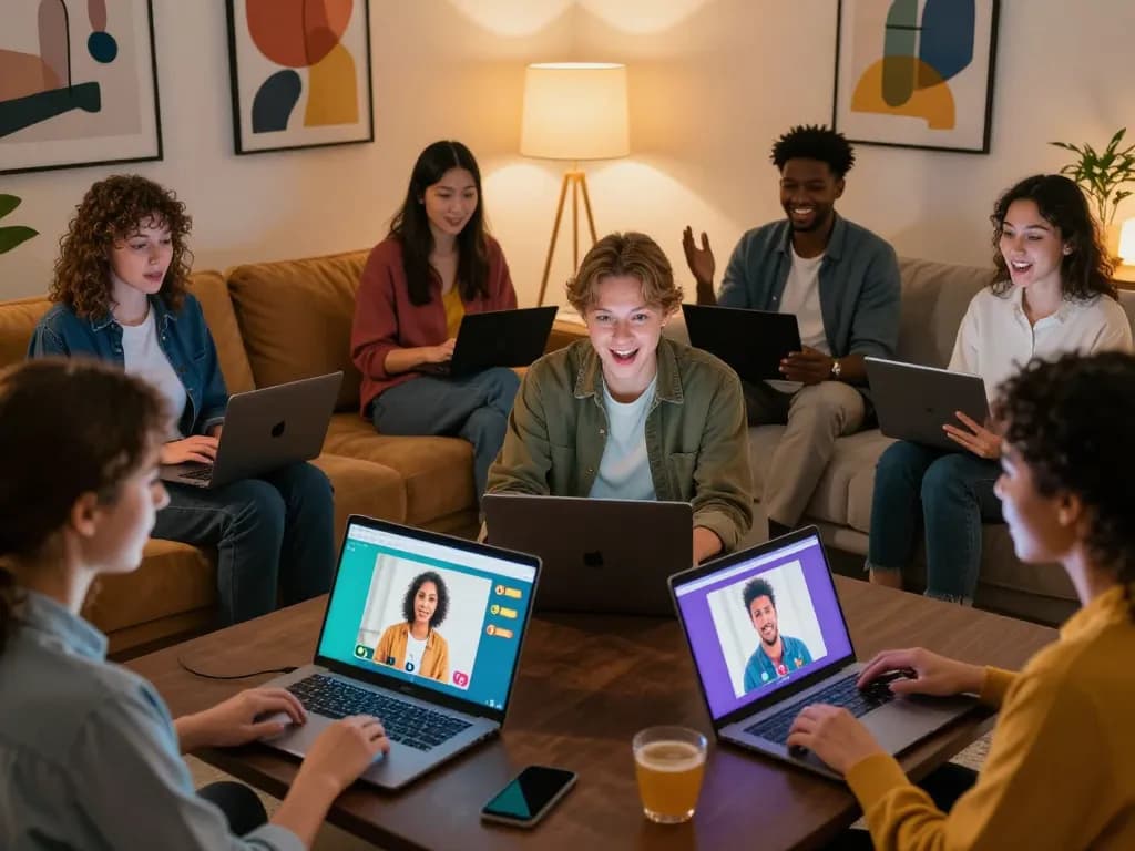 Engaging virtual sexchat scene with adults interacting freely in a vibrant digital space.