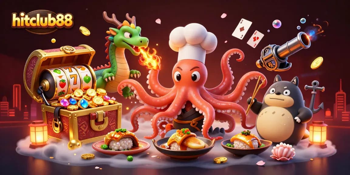 hitclub88 players enjoy thrilling experiences in a vibrant 3D underwater casino scene.
