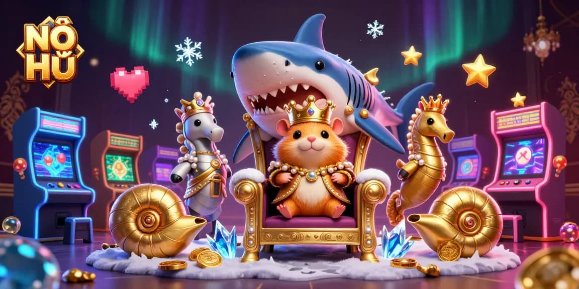 Experience winning with NỔ HŨ as the fierce golden hamster king reigns over vibrant casino themes.