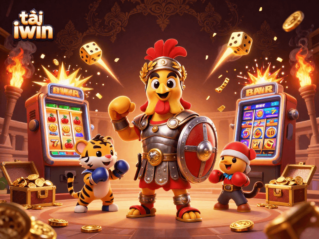 Experience excitement and rewards with tải iwin, showcased in a vibrant casino scene.