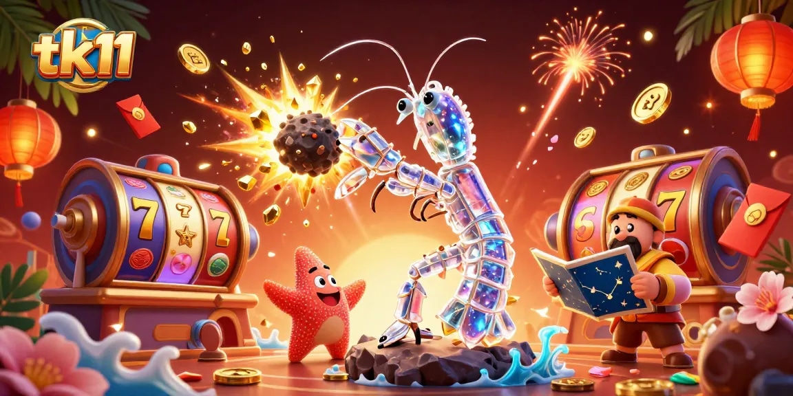 tk11 offers vibrant gameplay with lucky spins and rewards set in a dazzling casino illustration.