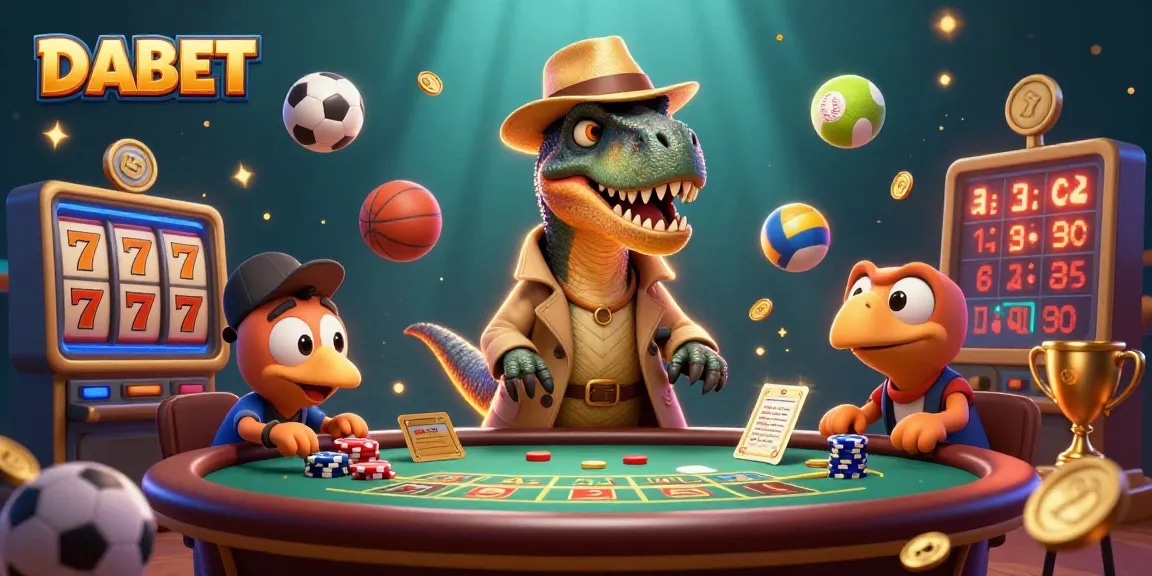 DABET offers thrilling casino experiences with animated velociraptor card counter and dynamic betting visuals.