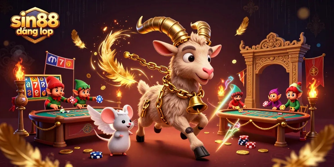 Experience sin88 đăng nhập at a lively holiday casino, featuring animated characters and vibrant gaming elements.