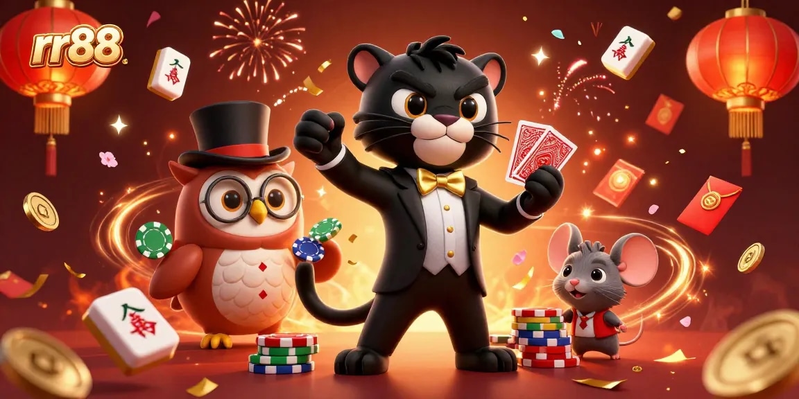 Experience thrilling gameplay at rr88 with stylish characters and dynamic elements celebrating casino excitement.
