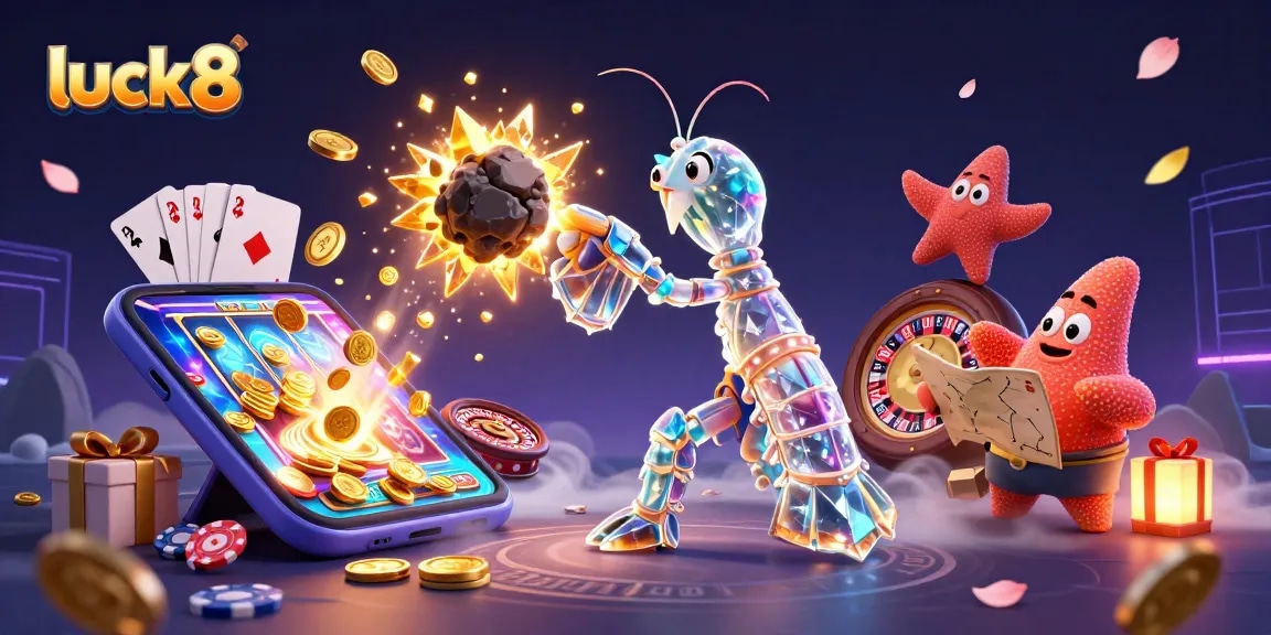 Experience winning moments at luck8 with colorful games, coins, and vibrant casino elements.