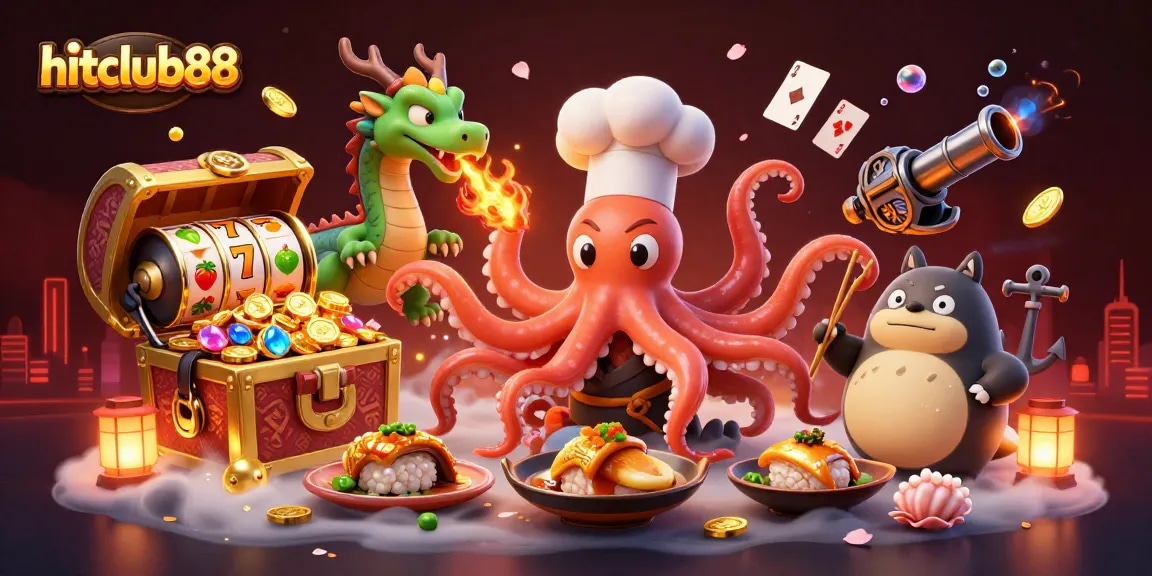 hitclub88 players enjoy thrilling experiences in a vibrant 3D underwater casino scene.