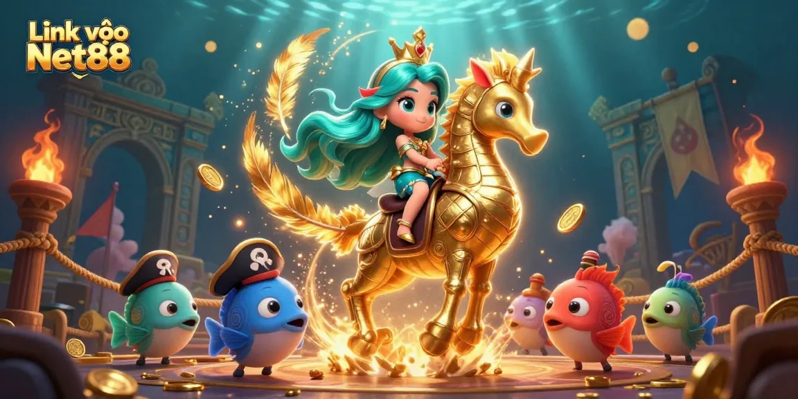 Experience the thrill at Link vào Net88 with vibrant online casino elements and engaging characters in this dynamic illustration.