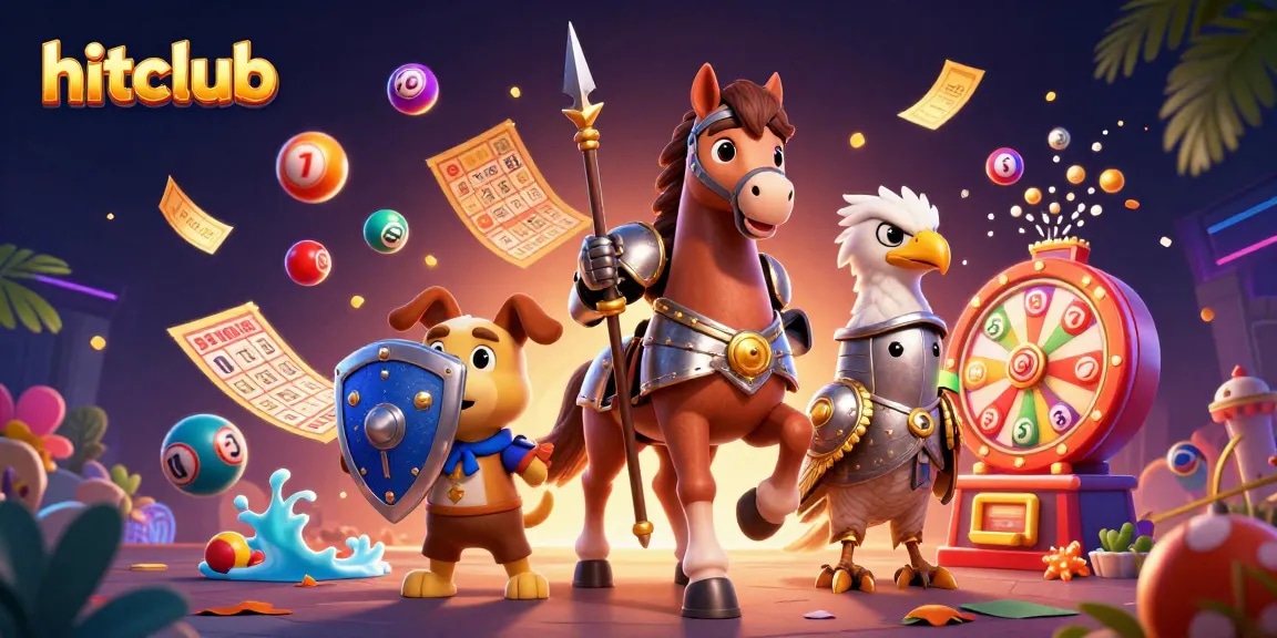 hitclub features vibrant lottery games with medieval characters in a dynamic casino setting