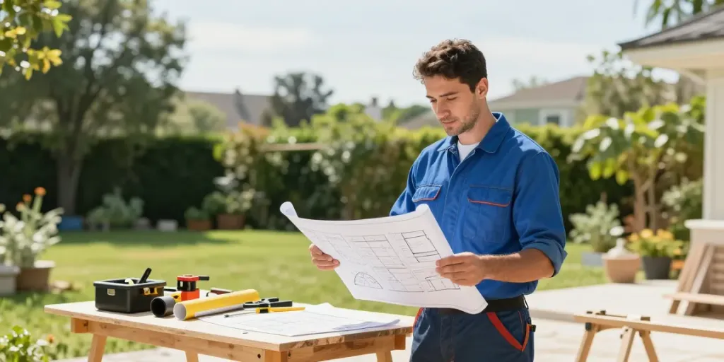 Trusted local contractor working on home renovation, promoting slot toto services.