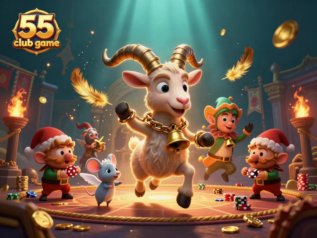 Experience thrilling action with the 55 club game as festive characters engage in a casino heist.
