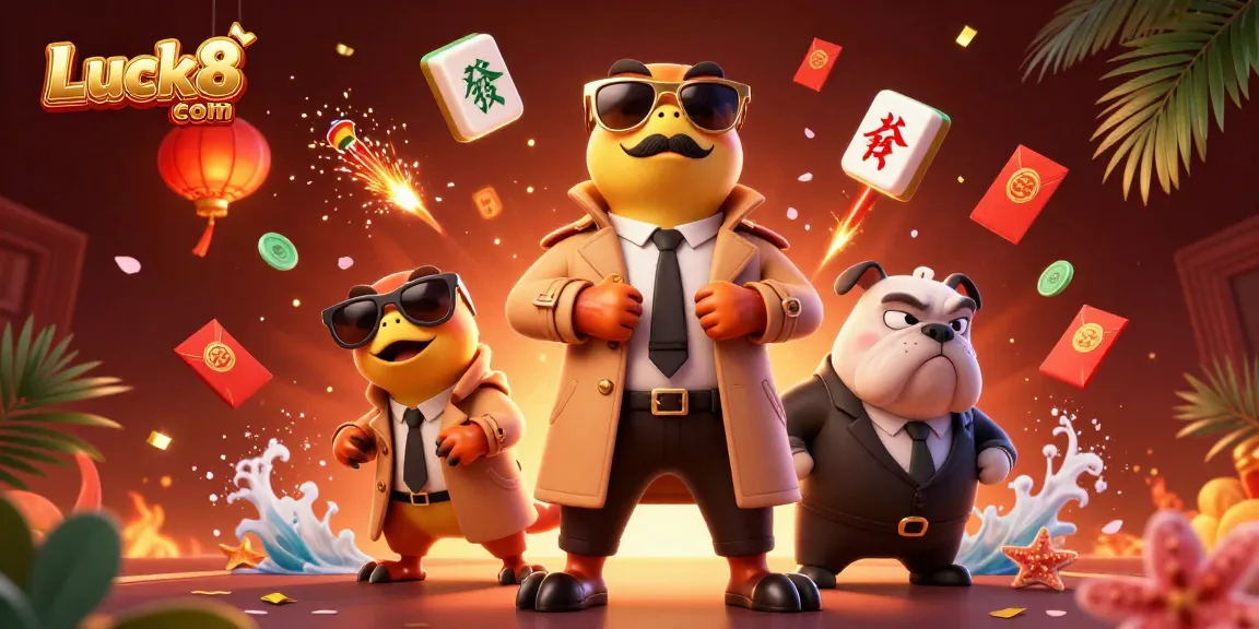 Experience the excitement of Luck8 com showcased with playful raptors in a casino scene filled with vibrant game elements.