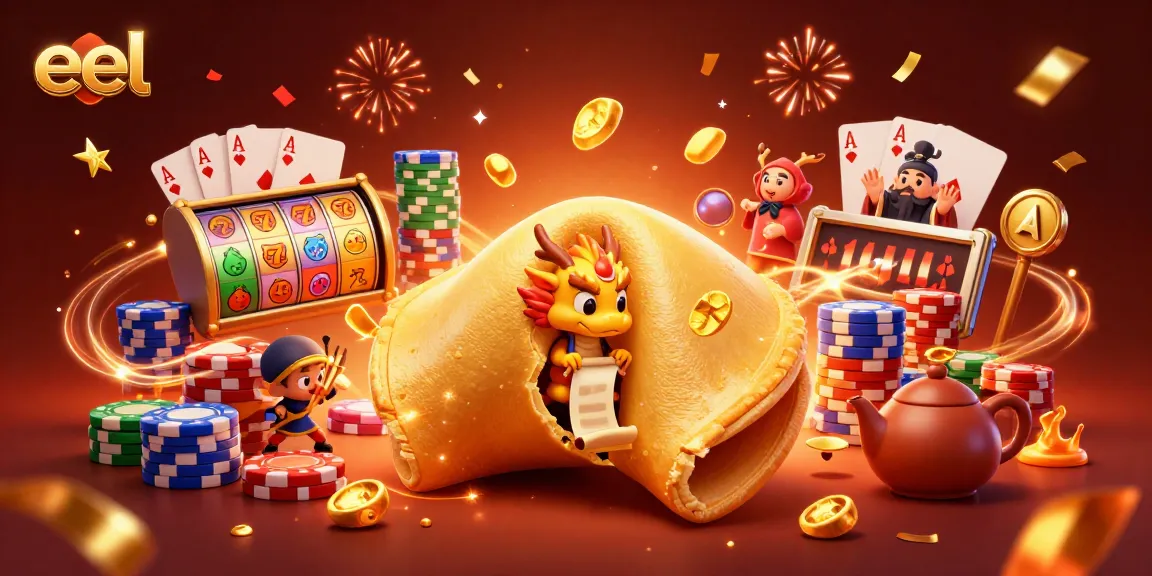 Engage in exciting slot games with the eel-themed illustration showcasing golden fortune elements.