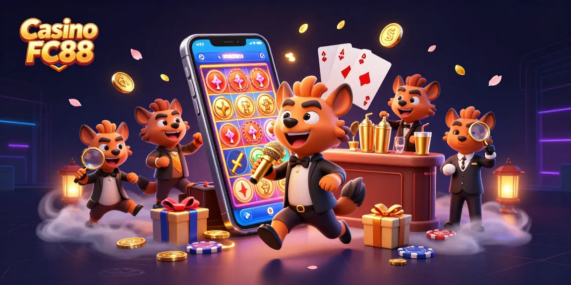 Experience fun gaming moments at Casino FC88 with lively hyenas in action.