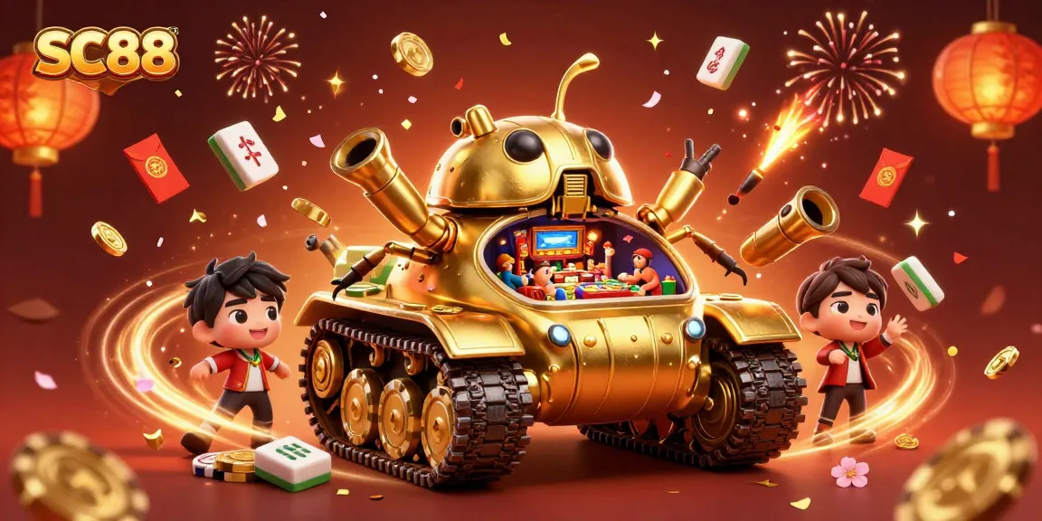 Experience thrilling gameplay at SC88 with a vibrant casino scene featuring a golden beetle tank.