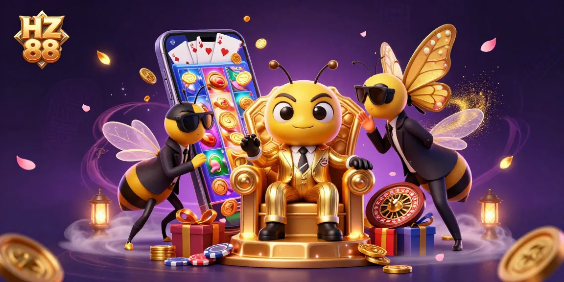 Spin the reels of HZ 88’s animated casino world with a buzzing bumblebee mob boss.