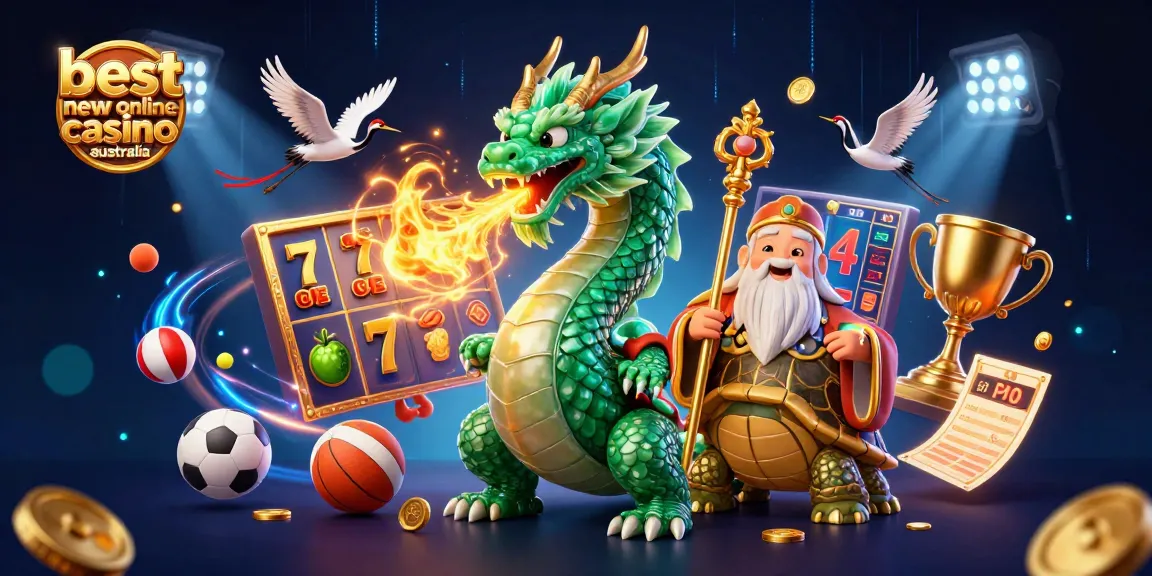 Experience the excitement of the best new online casino Australia with dynamic slot and sports illustrations.