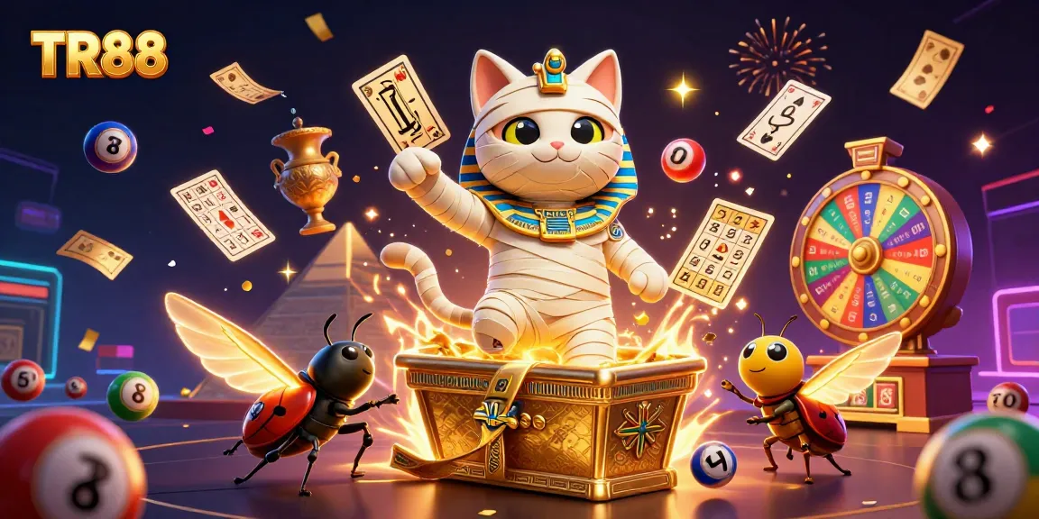 Experience thrilling gaming at TR88 with colorful action and dynamic elements in this vibrant casino scene.